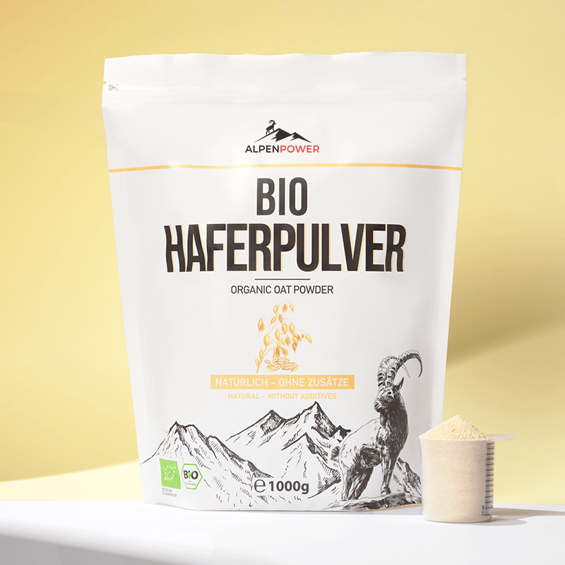 Natürliches glutenfreies Bio Haferpulver – feines Pulver im Detail, ideal zum Backen, Kochen & für Shakes
