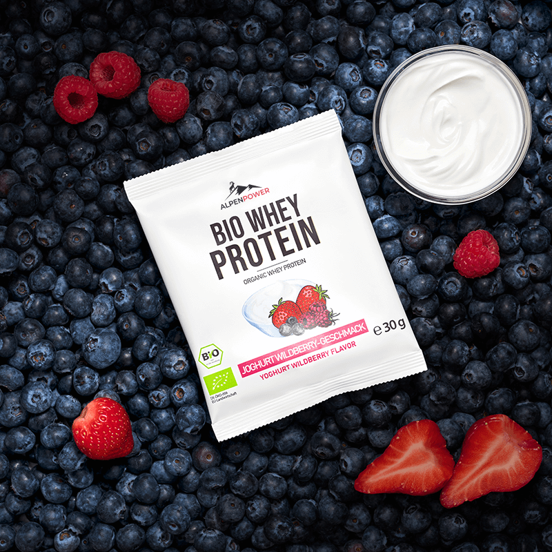 Joghurt Wildberry Bio Whey 30 g Probierportion, natürliche Zutaten & Bio-Qualität