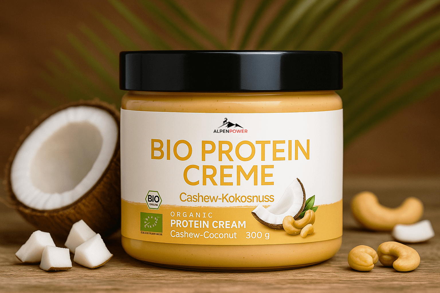 Bio Proteincreme Cashew Kokosnuss- Tropisch, cremig, proteinreich